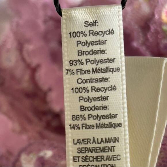 For Love & Lemons Daphne Garter Belt Purple New Floral Metallic Embroidery Large - Picture 7 of 11